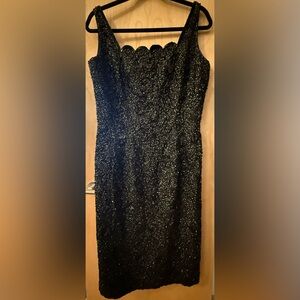 VINTAGE BLACK BEADED SEQUIN COCKTAIL DRESS
